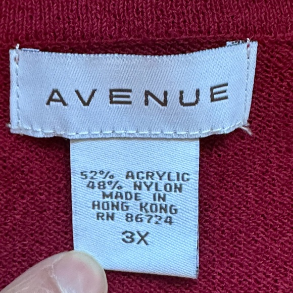 Avenue Red Flower Thread & Sequence Blouse Short Slevees Light Material Sz 3X. - Picture 8 of 12